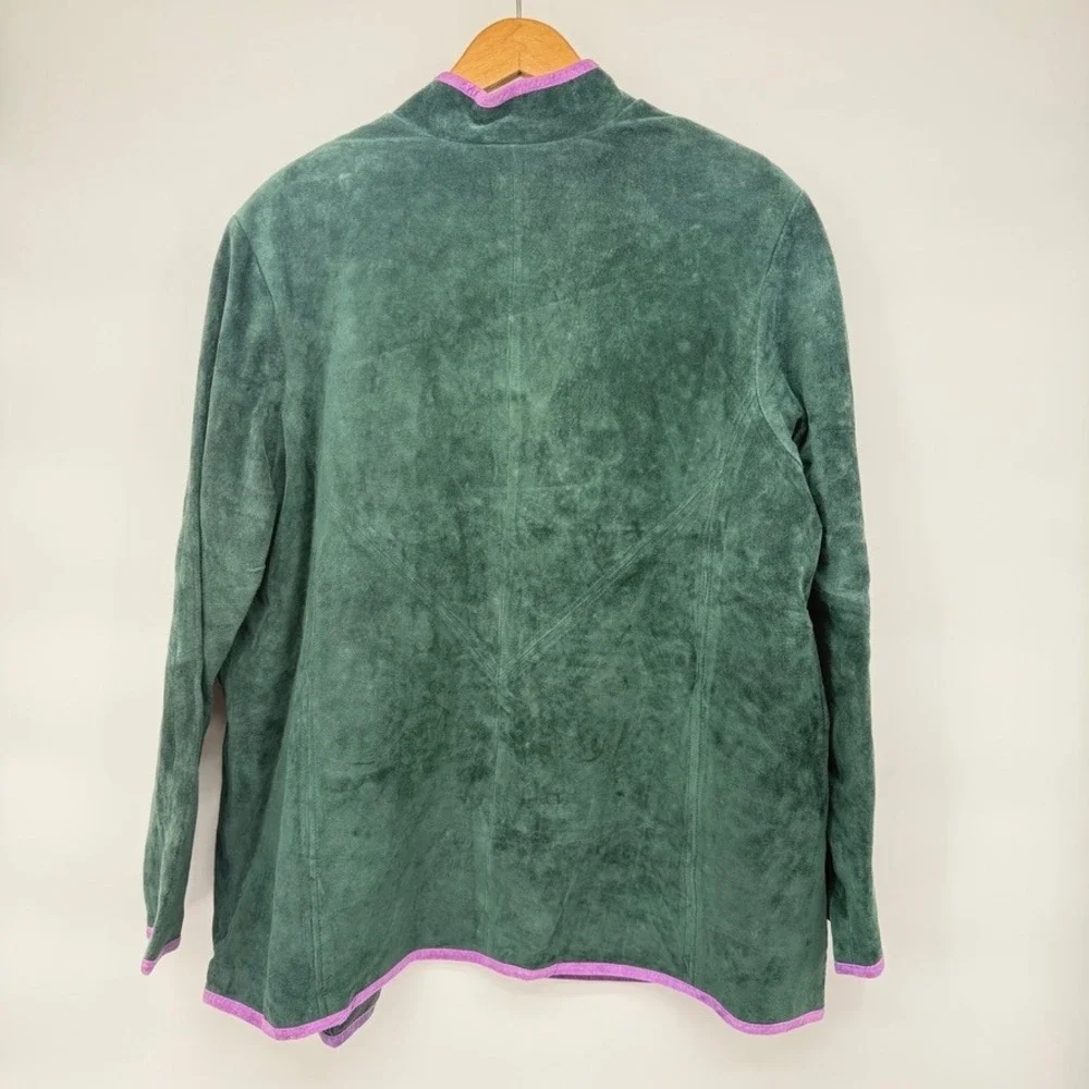 Linea by Louis Dell'Olio Jacket 100% Leather Suede Embroidered Floral NWOT Sz 1X